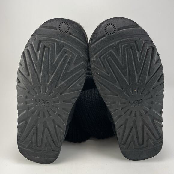 UGG Australia Black Classic Cardy Knit Tall Sweater Boots 5819 Womens Size 7 - Picture 7 of 10